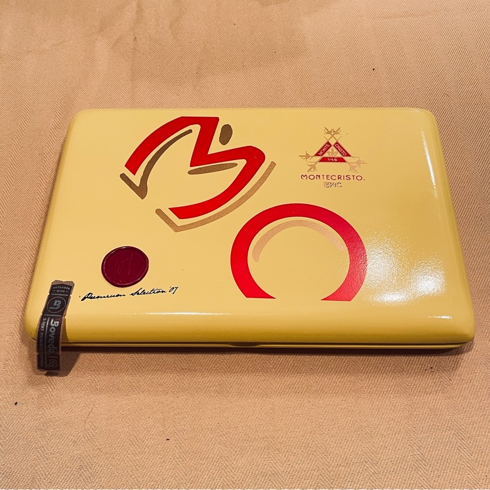 Montecristo Yellow Wooden Finished Cigar Box
